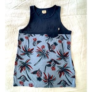 Navy Blue Pineapple Tank Top